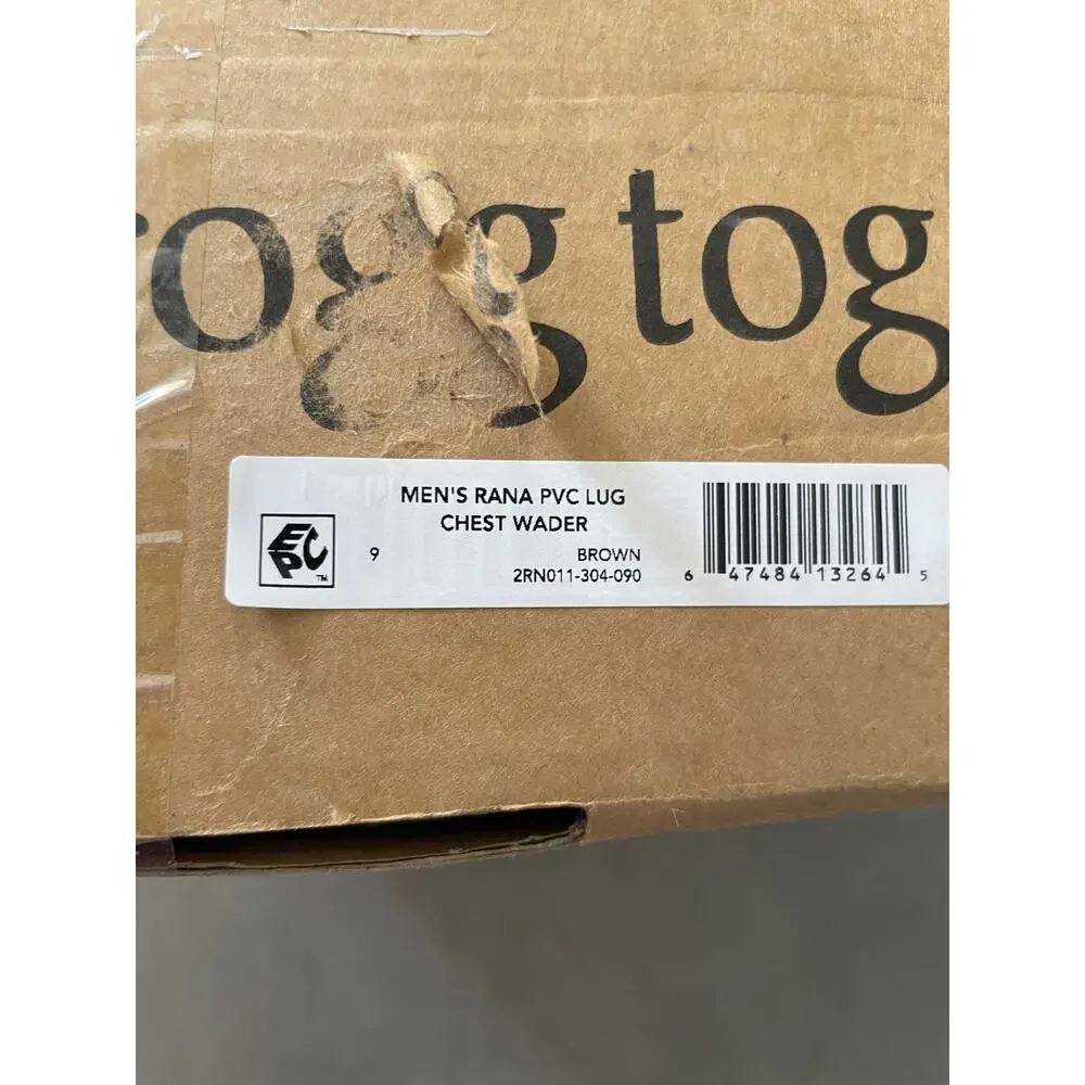 Frogg Toggs Rana PVC Lug Chest Waders Men's Size 9 Brown Waterproof